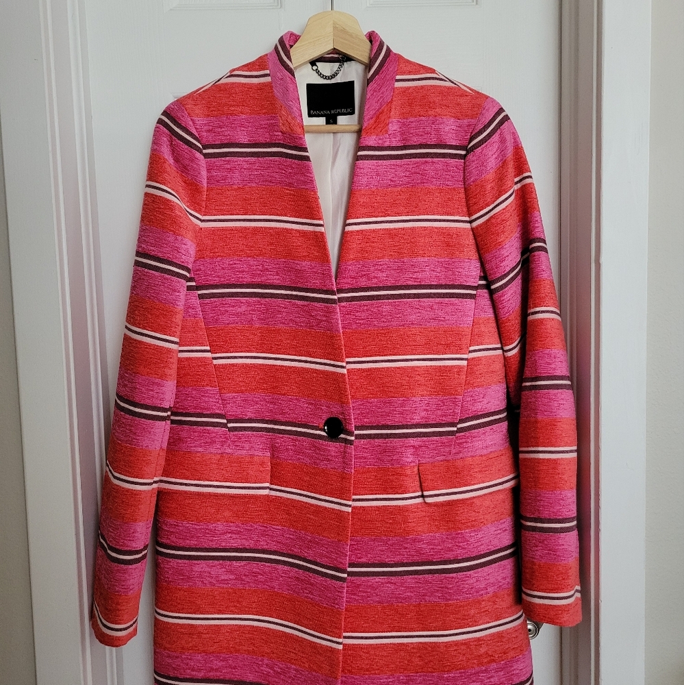 Pink and Red Banana Republic Coat